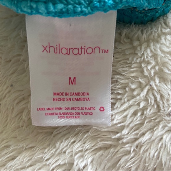 NWOT Xhilaration Blue Ribbed Bathing Suit Top - Picture 4 of 5